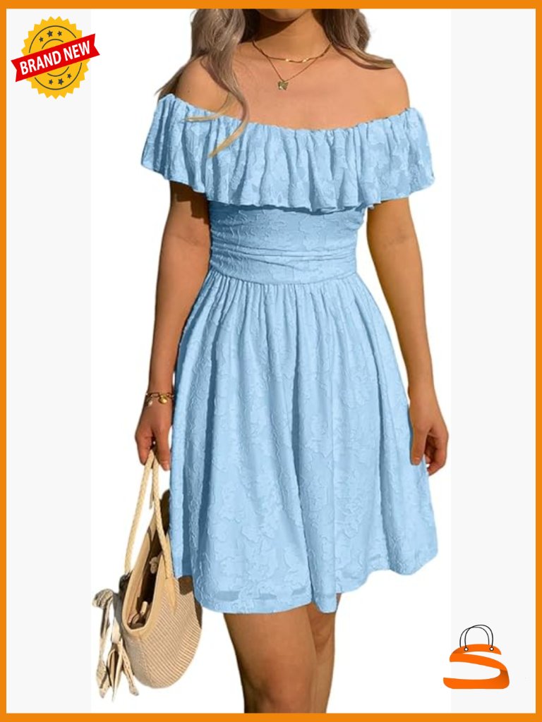 Flowy Square Neck Mini Dress Summer Casual Beach Vacation